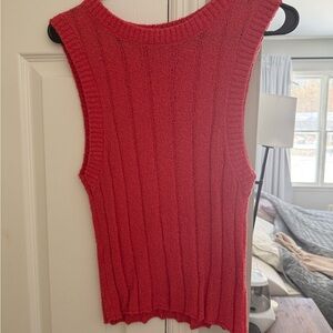 Z Supply Red Ribbed Tank Top